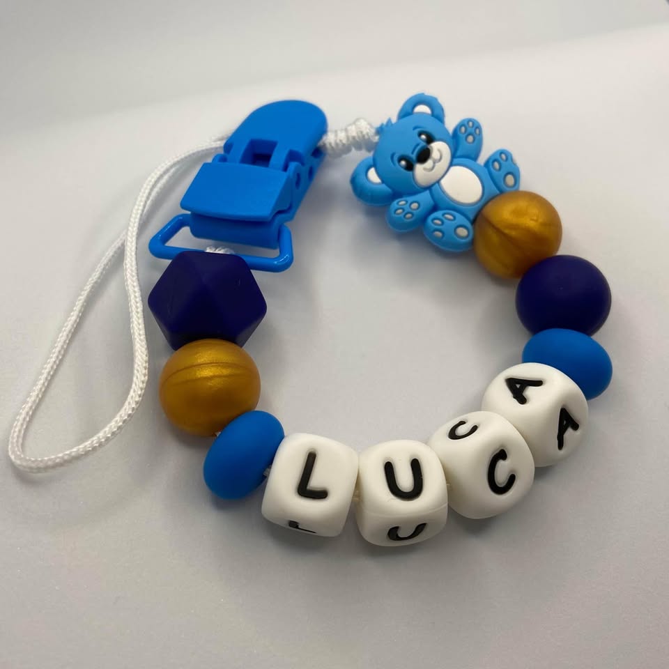 Attache-sucette personnalisée en silicone – Prénom de bébé