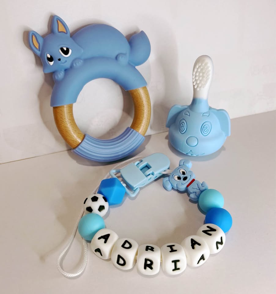 Attache-sucette personnalisée en silicone – Prénom de bébé