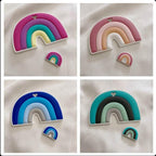 Jouets de dentition arc-en-ciel en silicone, 4 couleurs