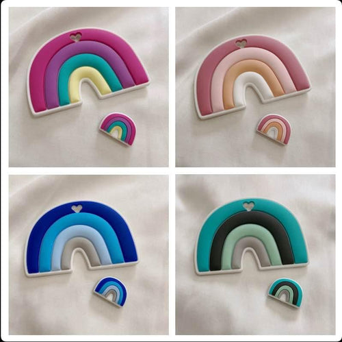 Jouets de dentition arc-en-ciel en silicone, 4 couleurs